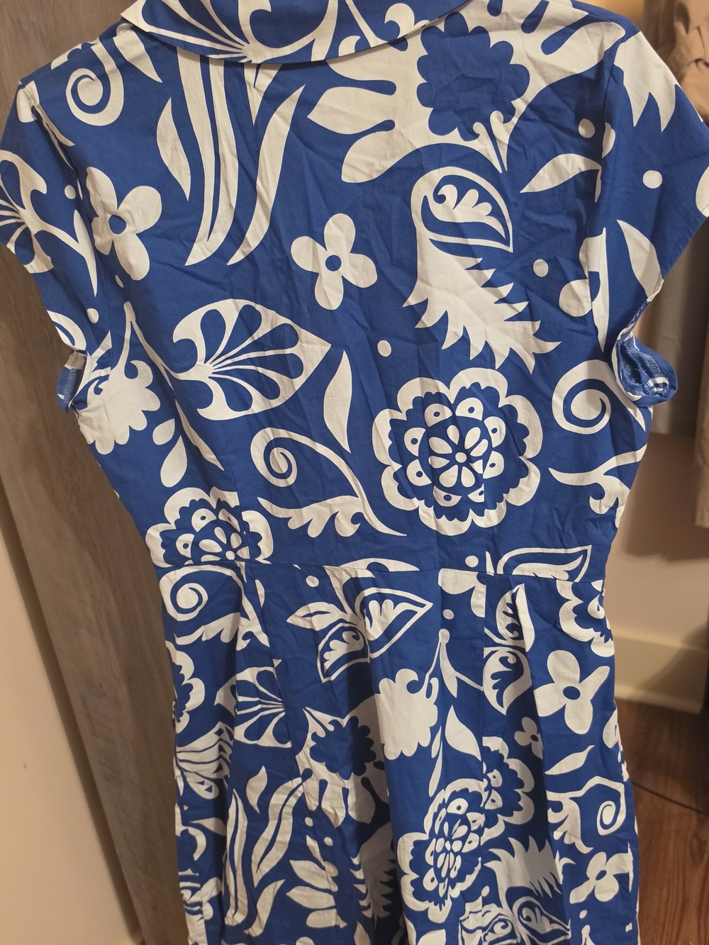 Boden Blue and White Floral Midi Dress - Picture 4 of 4